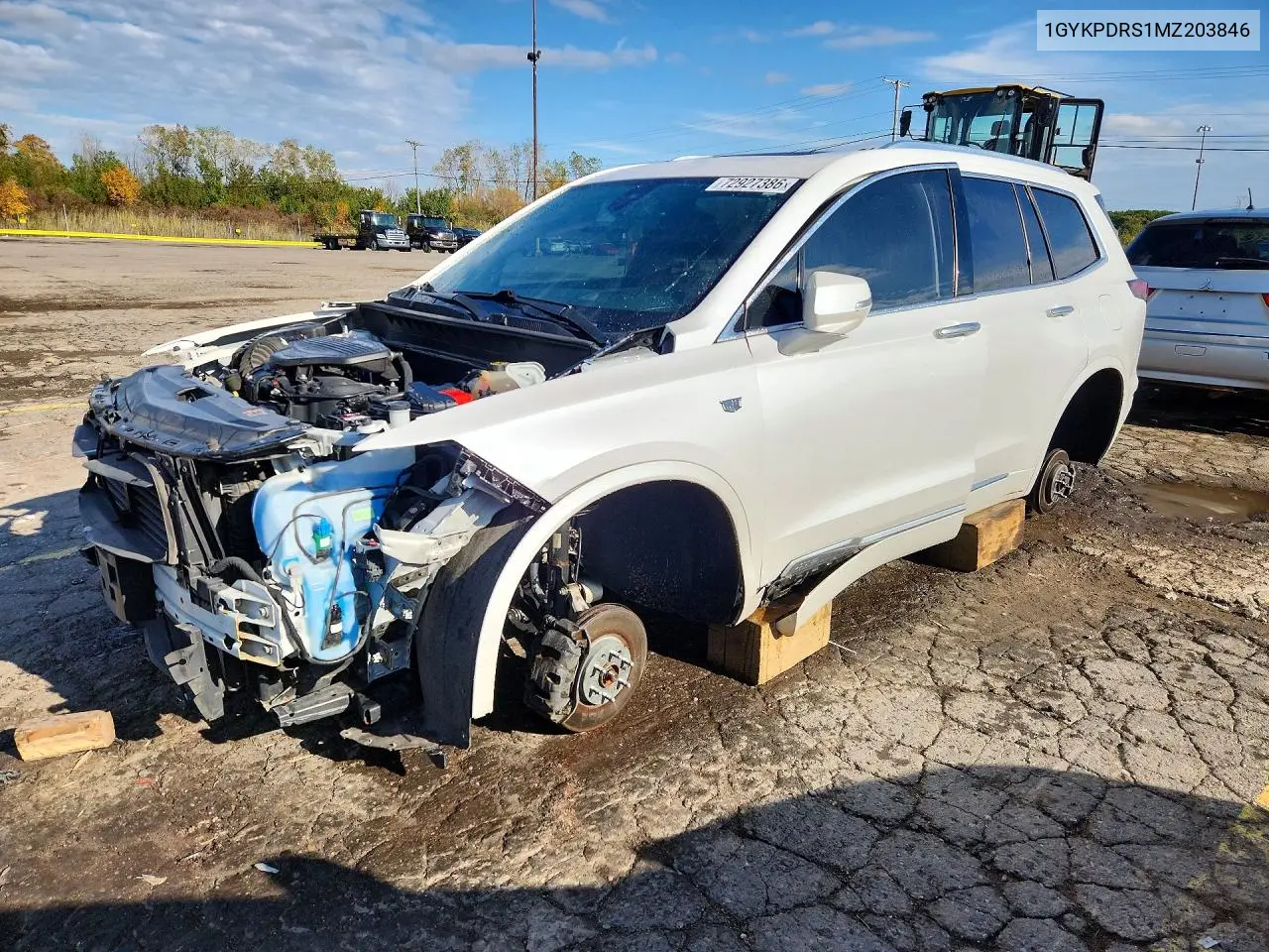 CADILLAC XT6 2021, VIN 1GYKPDRS1MZ203846