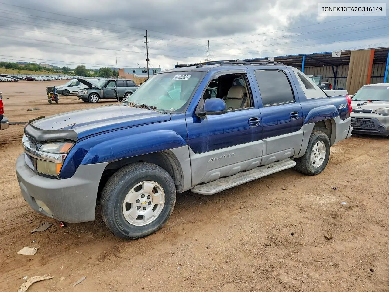 CHEVROLET AVALANCHE 2002, VIN 3GNEK13T62G346149