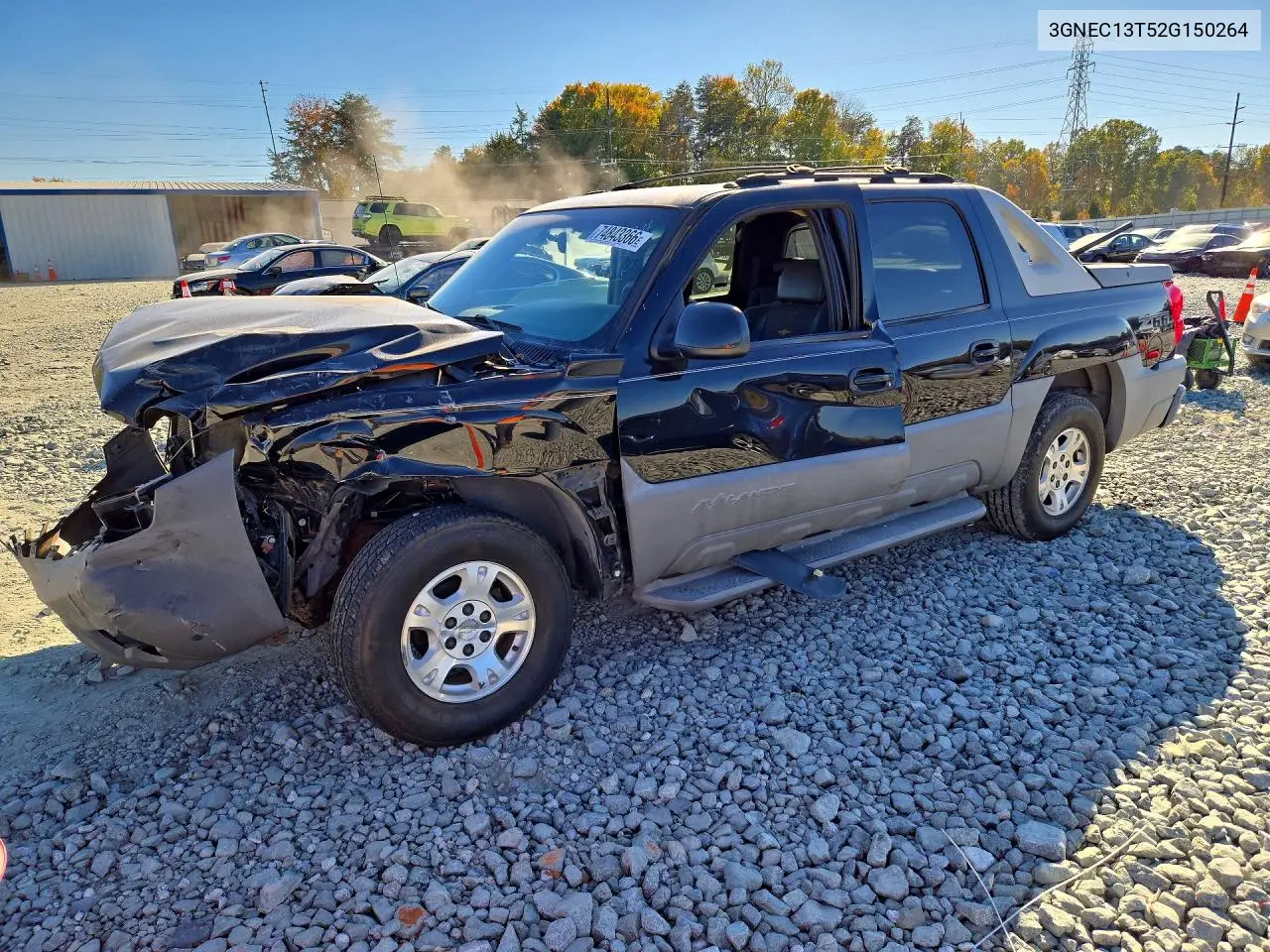 CHEVROLET AVALANCHE 2002, VIN 3GNEC13T52G150264