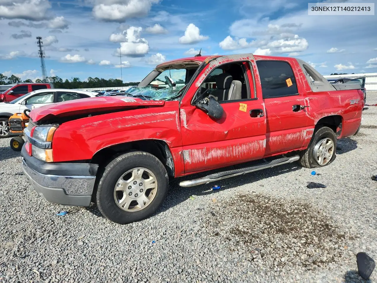 CHEVROLET AVALANCHE 2004, VIN 3GNEK12T14G212413