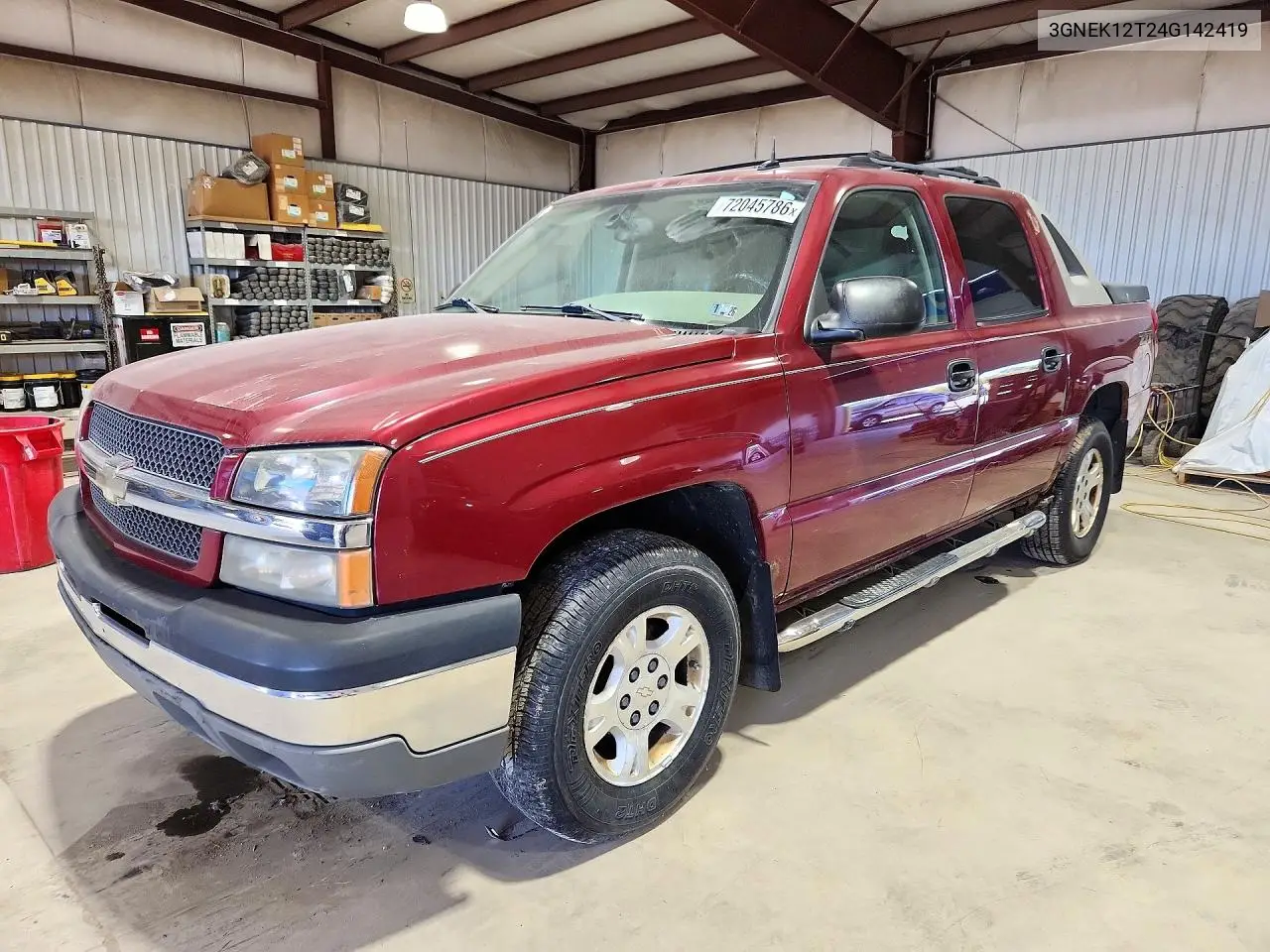 CHEVROLET AVALANCHE 2004, VIN 3GNEK12T24G142419