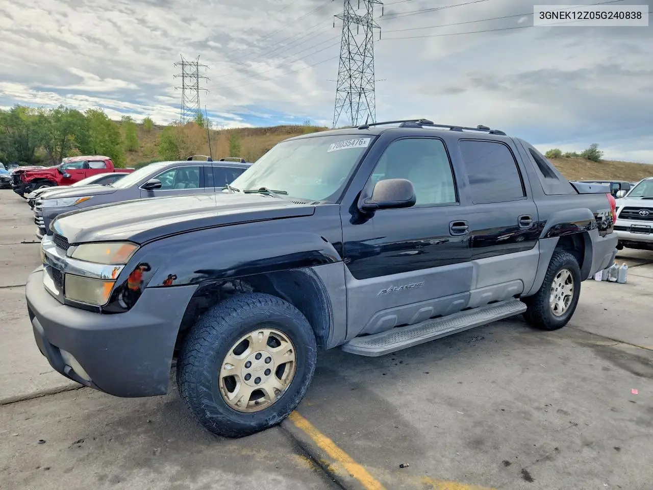 CHEVROLET AVALANCHE 2005, VIN 3GNEK12Z05G240838