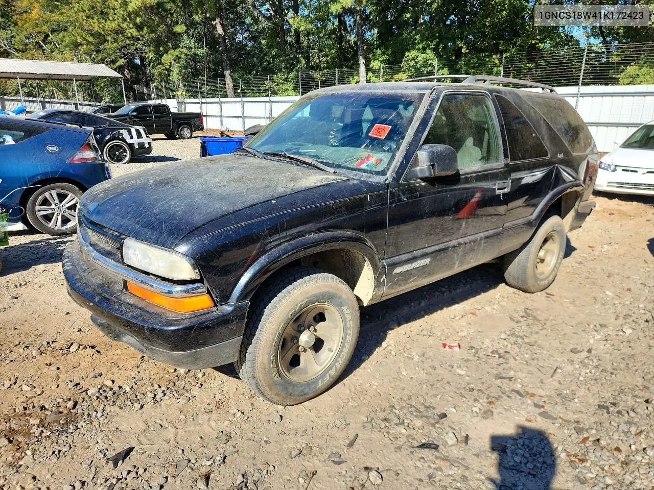 CHEVROLET BLAZER 2001, VIN 1GNCS18W41K172423