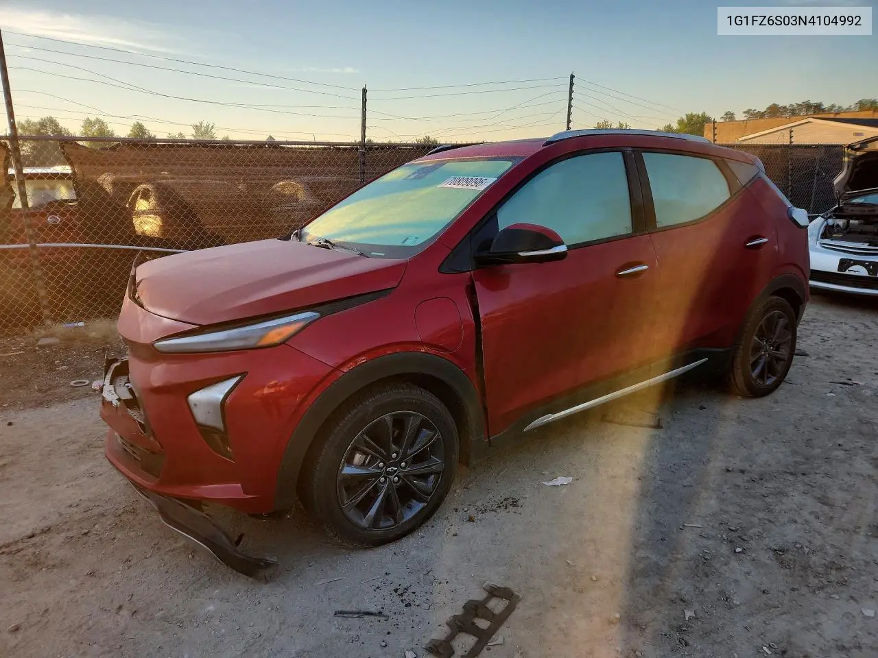 CHEVROLET BOLT EUV 2022, VIN 1G1FZ6S03N4104992