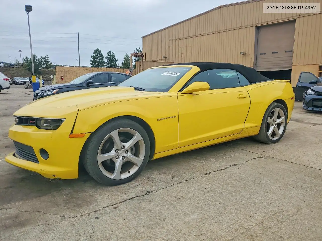 CHEVROLET CAMARO 2015, VIN 2G1FD3D38F9194952