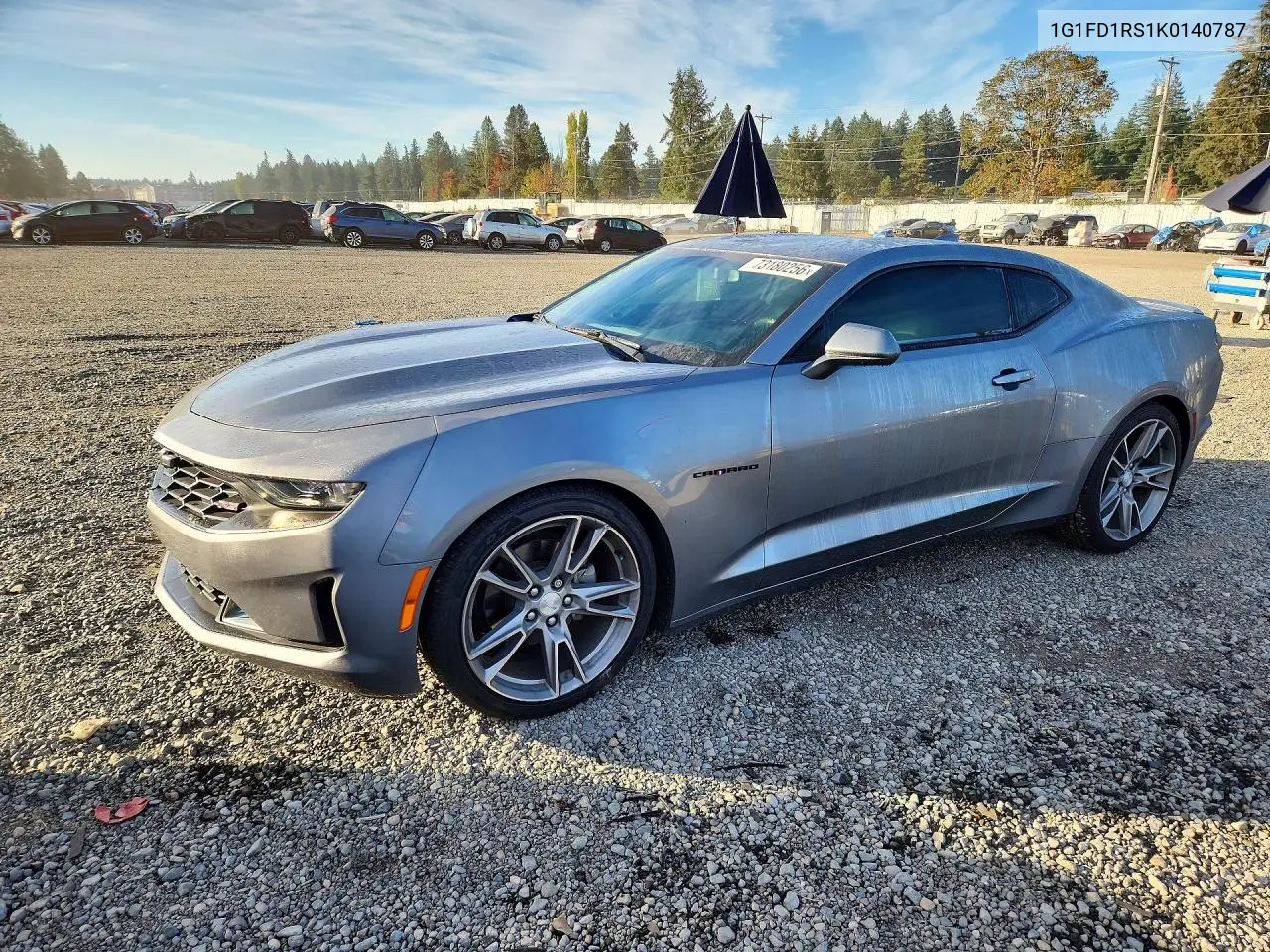 CHEVROLET CAMARO 2019, VIN 1G1FD1RS1K0140787