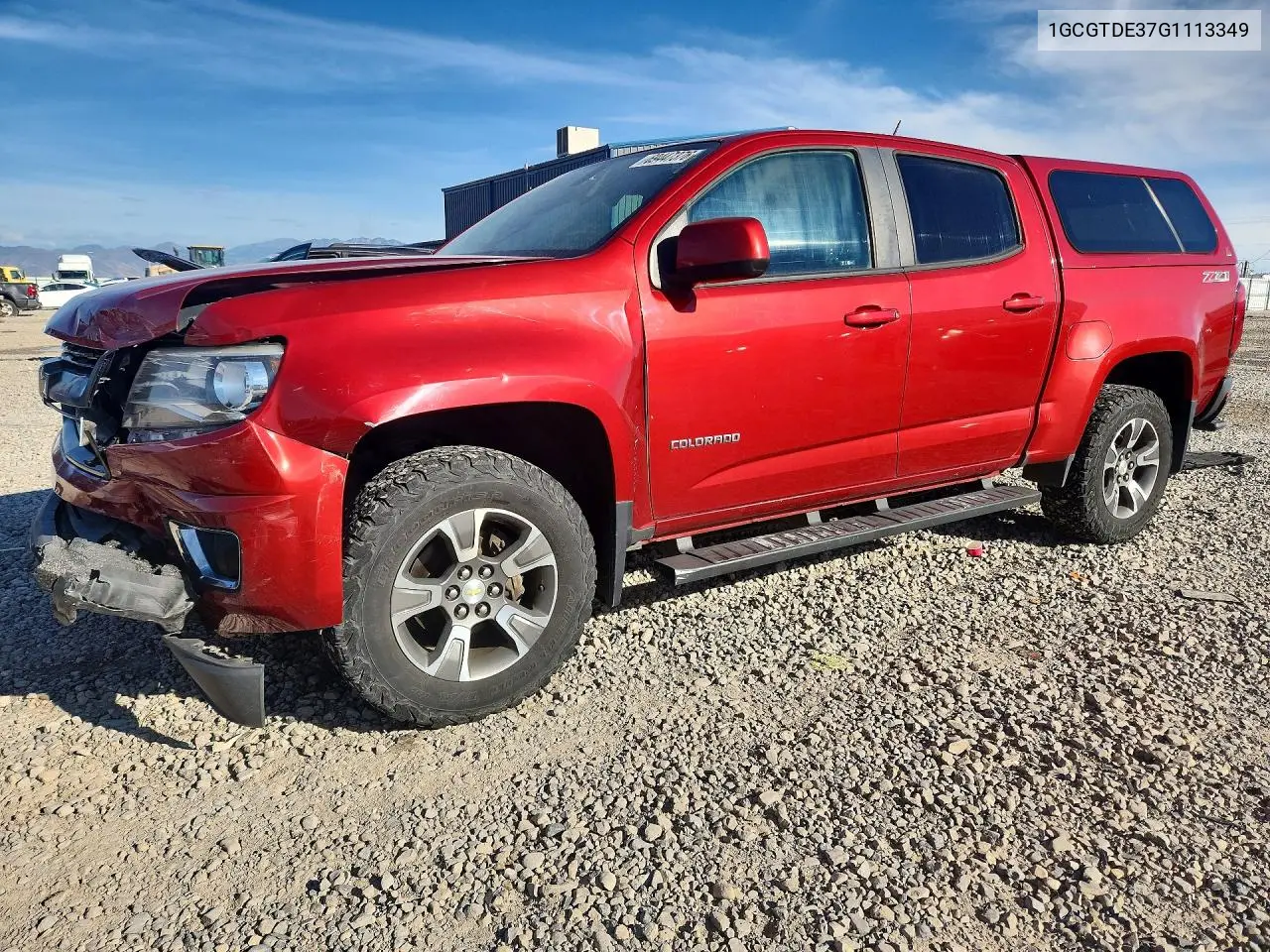 CHEVROLET COLORADO 2016, VIN 1GCGTDE37G1113349