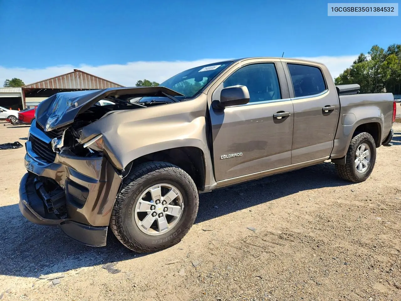 CHEVROLET COLORADO 2016, VIN 1GCGSBE35G1384532