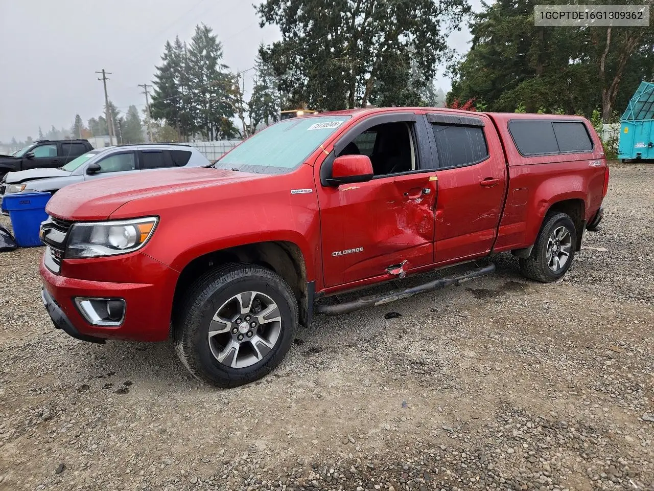 CHEVROLET COLORADO 2016, VIN 1GCPTDE16G1309362