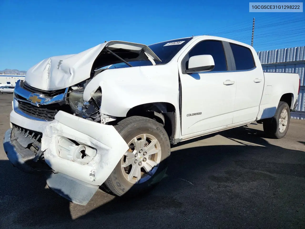 CHEVROLET COLORADO 2016, VIN 1GCGSCE31G1298222