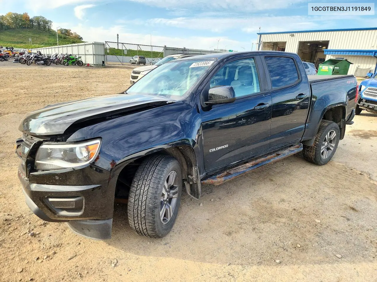 CHEVROLET COLORADO 2018, VIN 1GCGTBEN3J1191849
