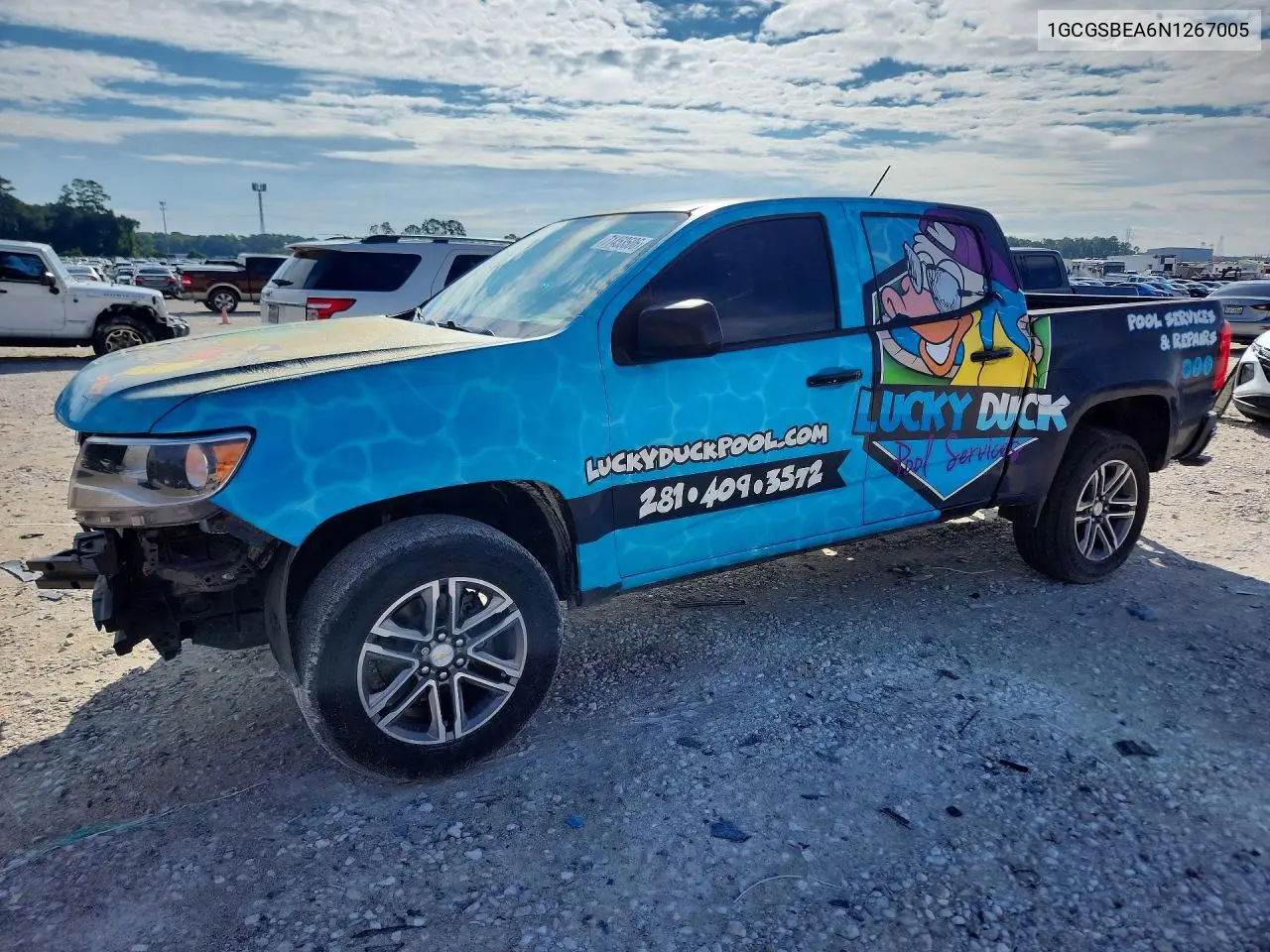 CHEVROLET COLORADO 2022, VIN 1GCGSBEA6N1267005