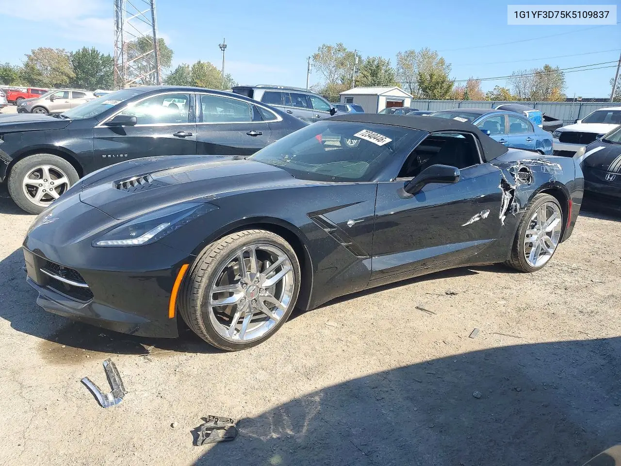 CHEVROLET CORVETTE 2019, VIN 1G1YF3D75K5109837