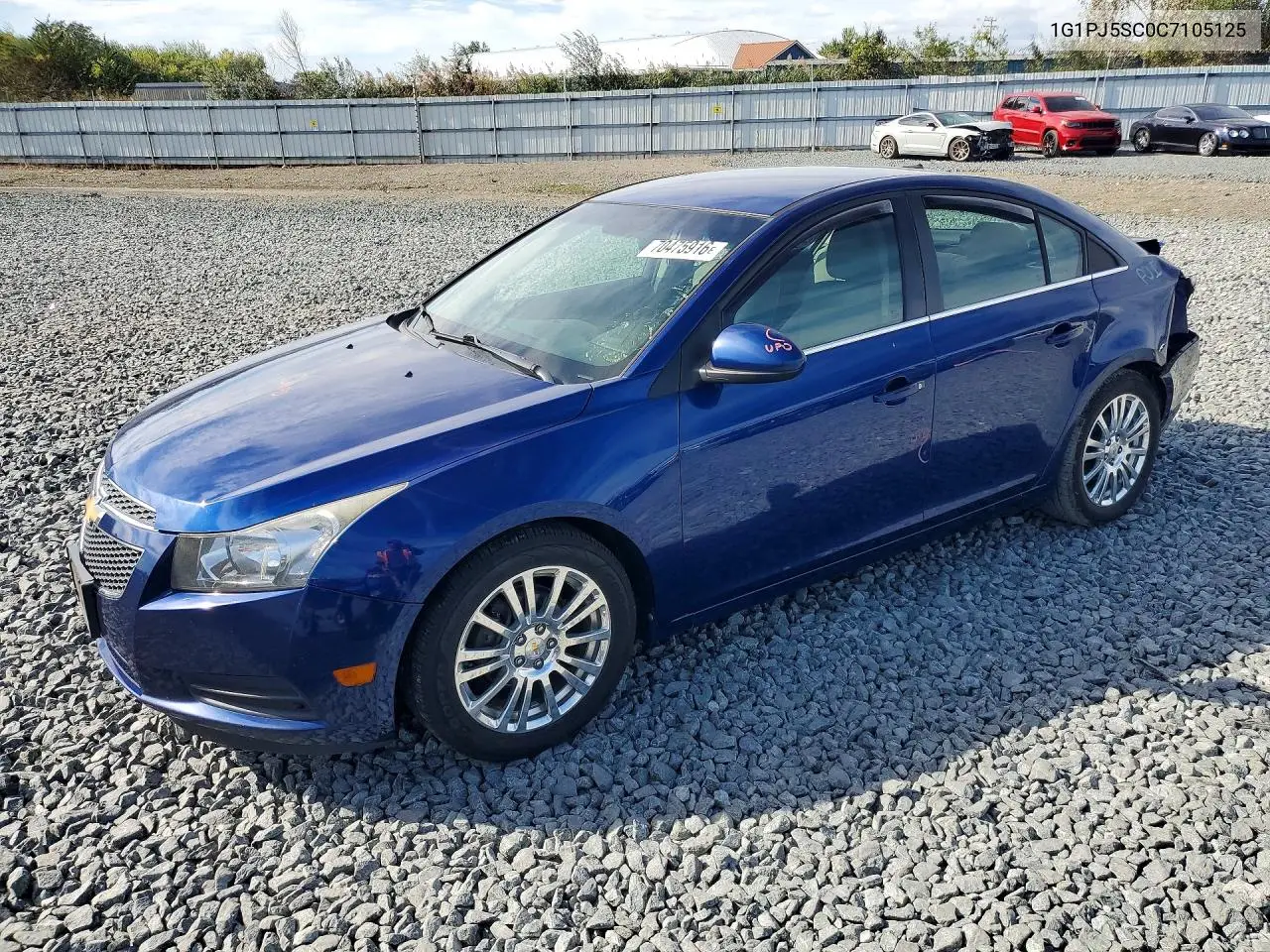 CHEVROLET CRUZE 2012, VIN 1G1PJ5SC0C7105125