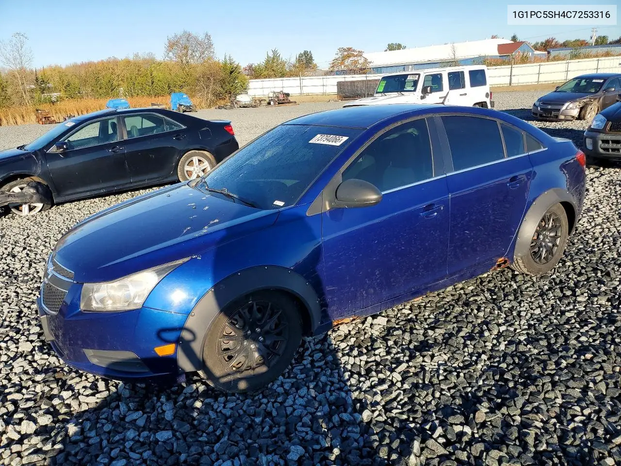 CHEVROLET CRUZE 2012, VIN 1G1PC5SH4C7253316