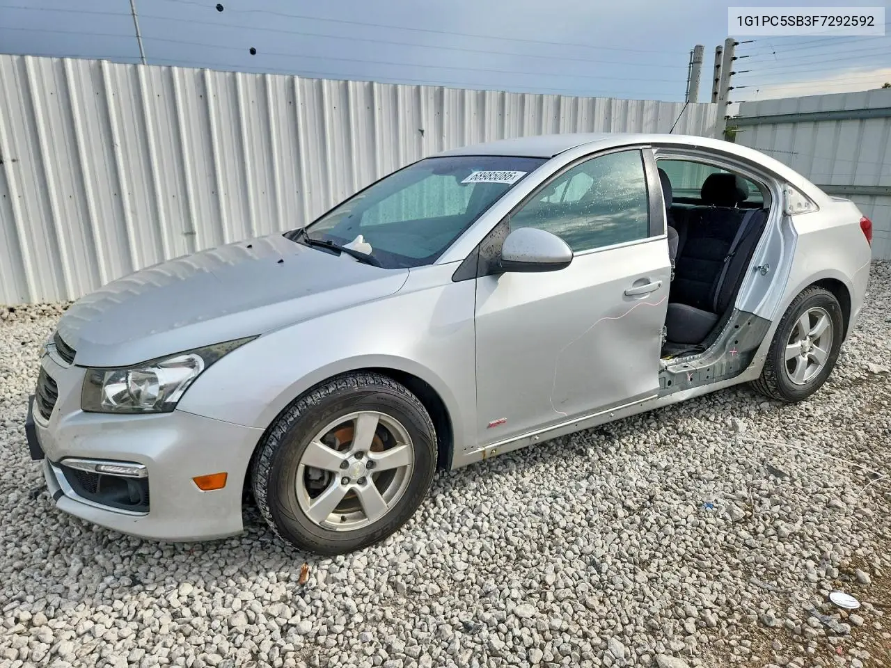 CHEVROLET CRUZE 2015, VIN 1G1PC5SB3F7292592