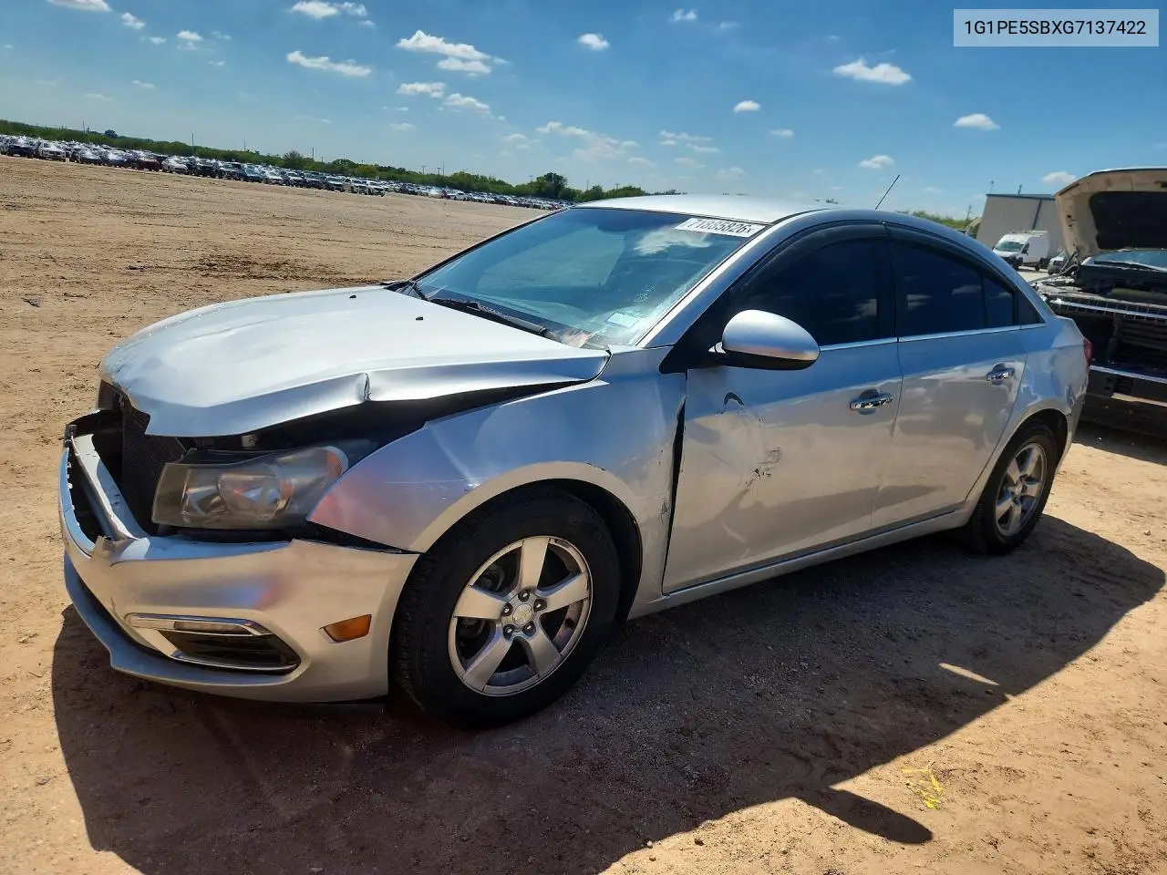 CHEVROLET CRUZE 2016, VIN 1G1PE5SBXG7137422