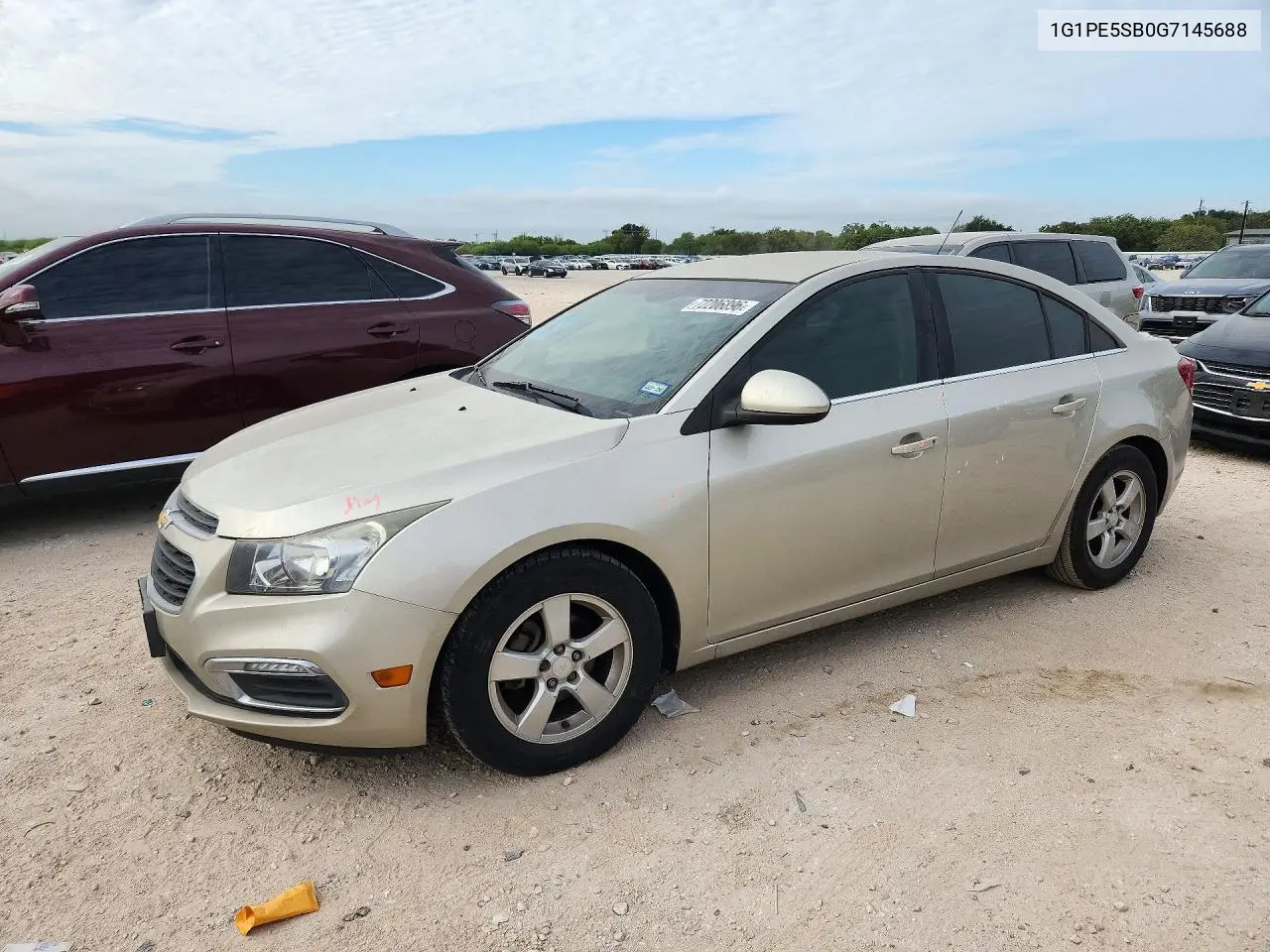 CHEVROLET CRUZE 2016, VIN 1G1PE5SB0G7145688
