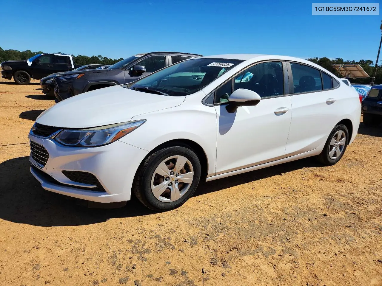 CHEVROLET CRUZE 2016, VIN 1G1BC5SM3G7241672