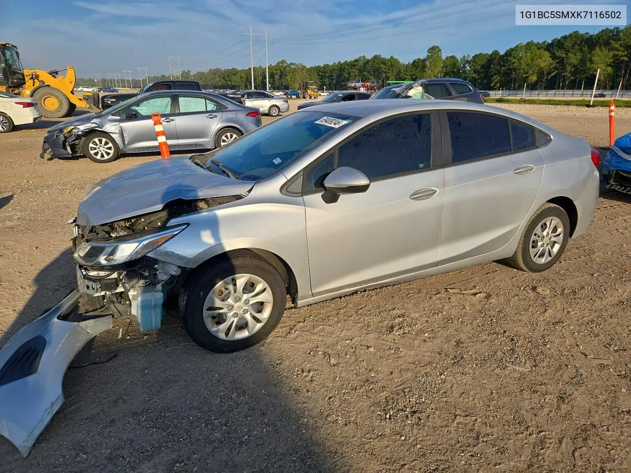 CHEVROLET CRUZE 2019, VIN 1G1BC5SMXK7116502