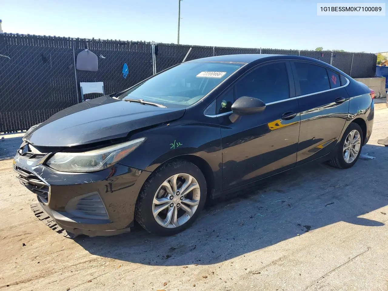 CHEVROLET CRUZE 2019, VIN 1G1BE5SM0K7100089
