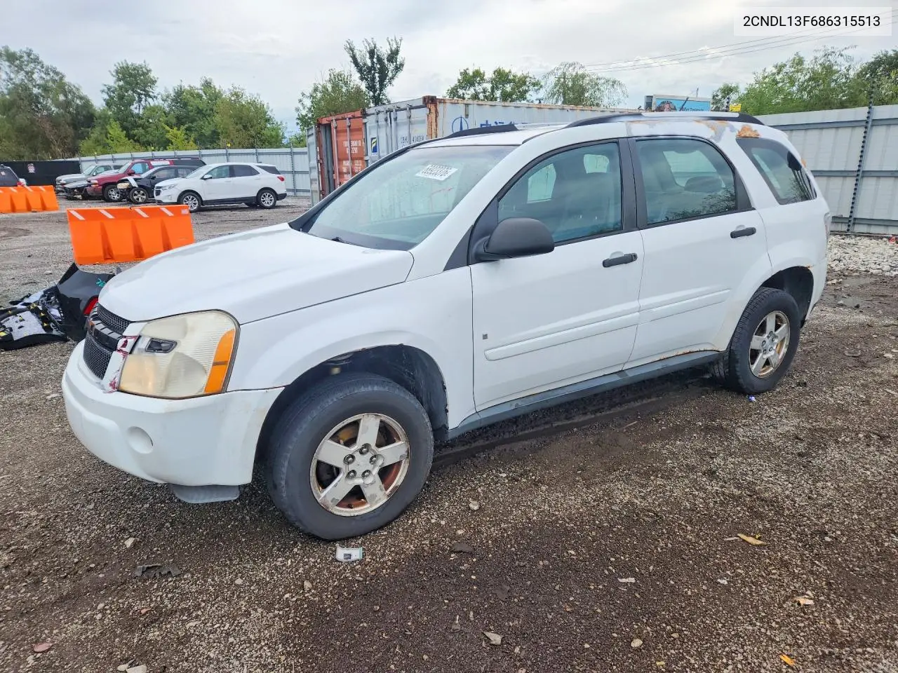 CHEVROLET EQUINOX 2008, VIN 2CNDL13F686315513