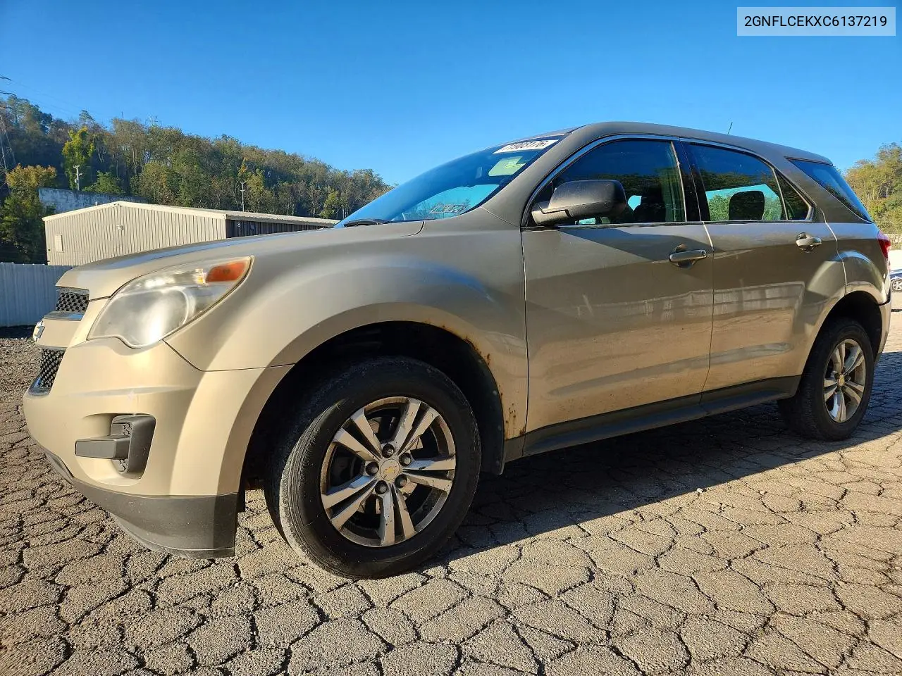 CHEVROLET EQUINOX 2012, VIN 2GNFLCEKXC6137219