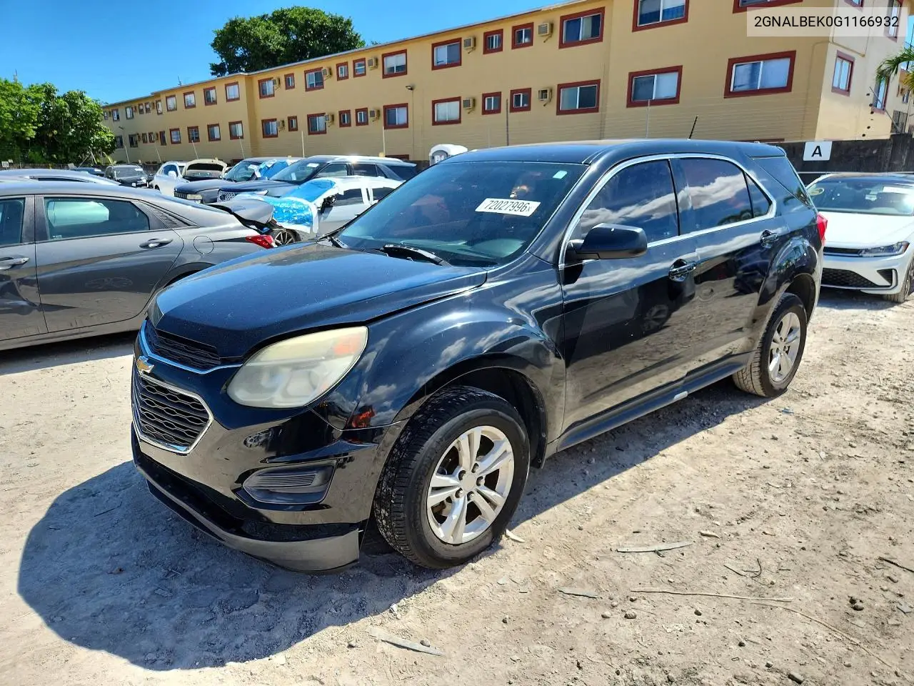 CHEVROLET EQUINOX 2016, VIN 2GNALBEK0G1166932