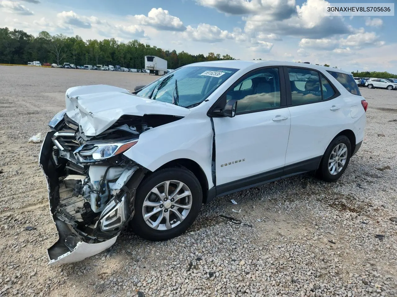 CHEVROLET EQUINOX 2020, VIN 3GNAXHEV8LS705636