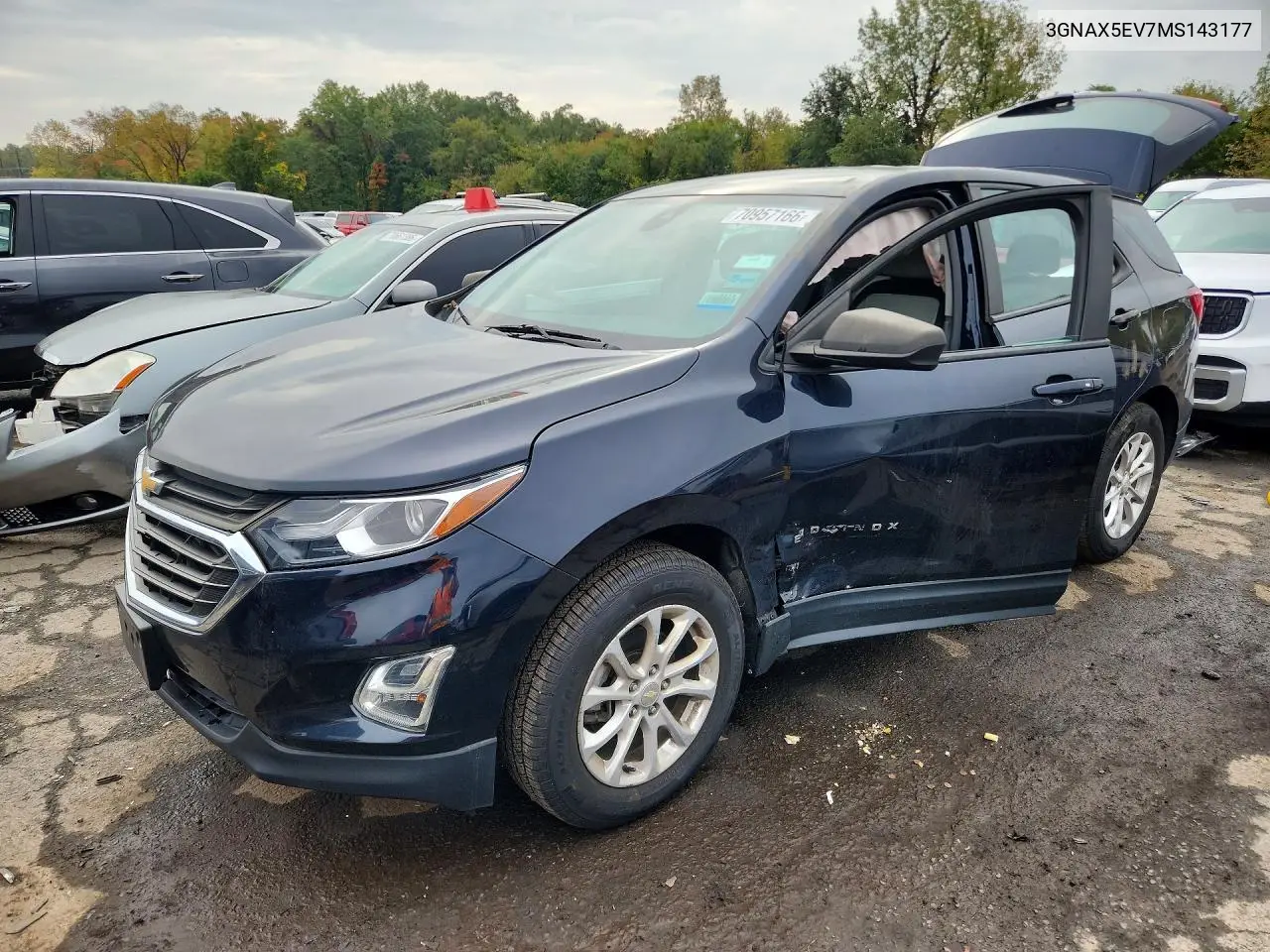 CHEVROLET EQUINOX 2021, VIN 3GNAX5EV7MS143177