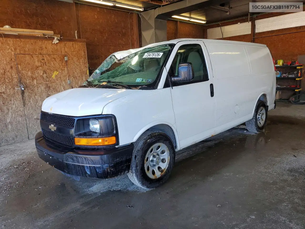 CHEVROLET EXPRESS 2011, VIN 1GCSGAFX3B1187794