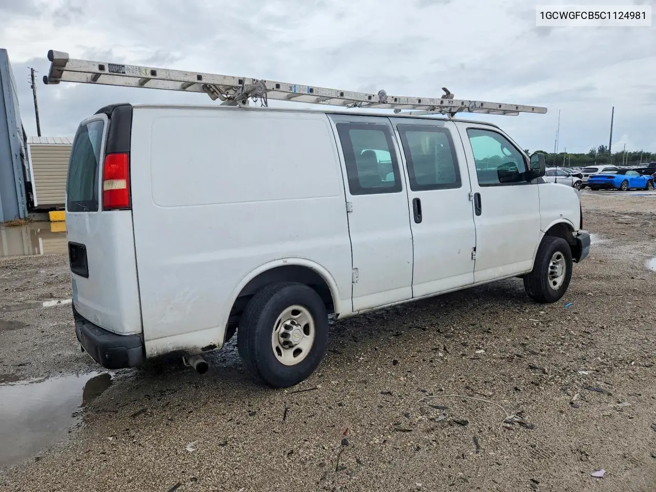 2012 CHEVROLET EXPRESS VIN 1GCWGFCB5C1124981 — фото 3