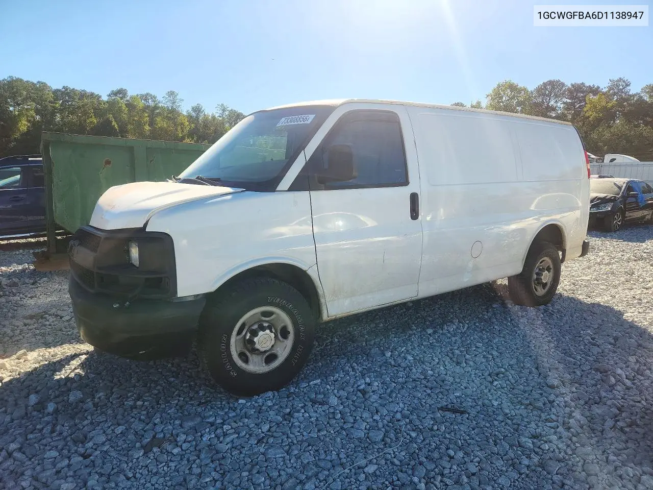 CHEVROLET EXPRESS 2013, VIN 1GCWGFBA6D1138947