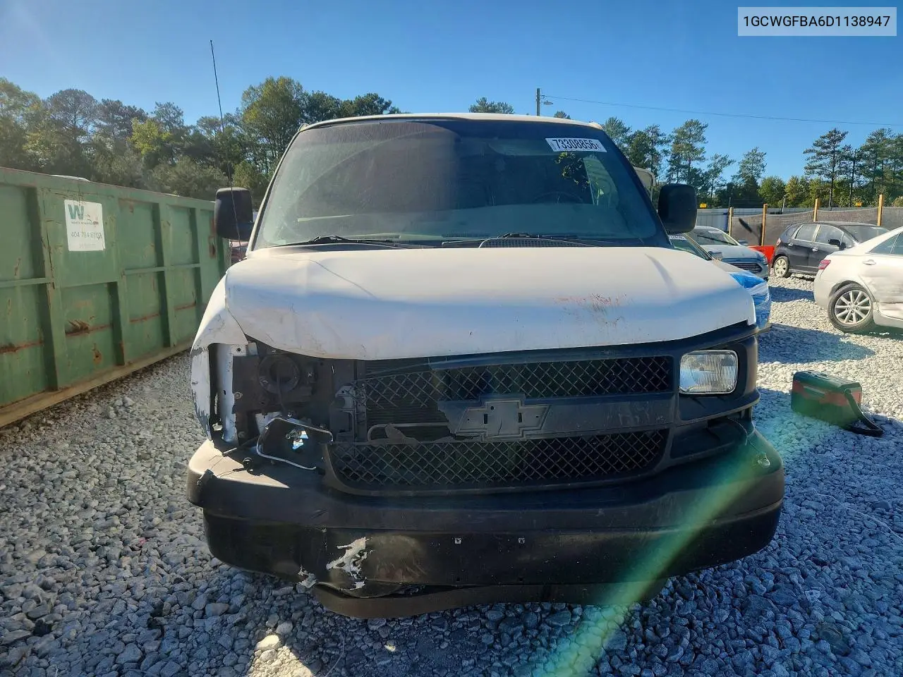 2013 CHEVROLET EXPRESS VIN 1GCWGFBA6D1138947 — фото 5