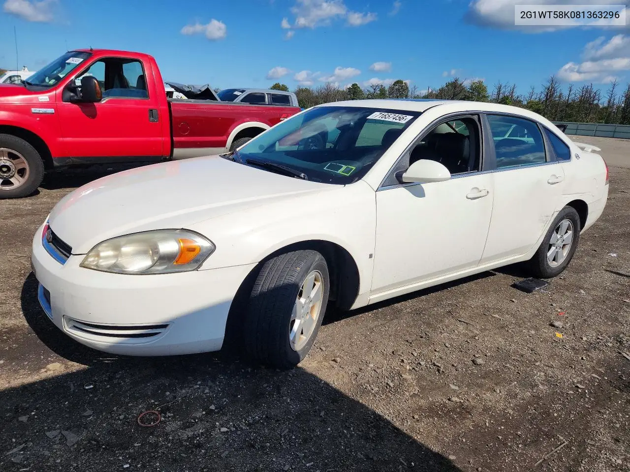 CHEVROLET IMPALA 2008, VIN 2G1WT58K081363296
