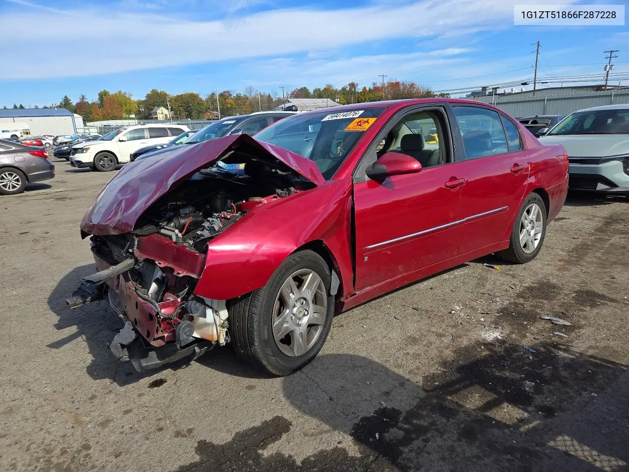 CHEVROLET MALIBU 2006, VIN 1G1ZT51866F287228