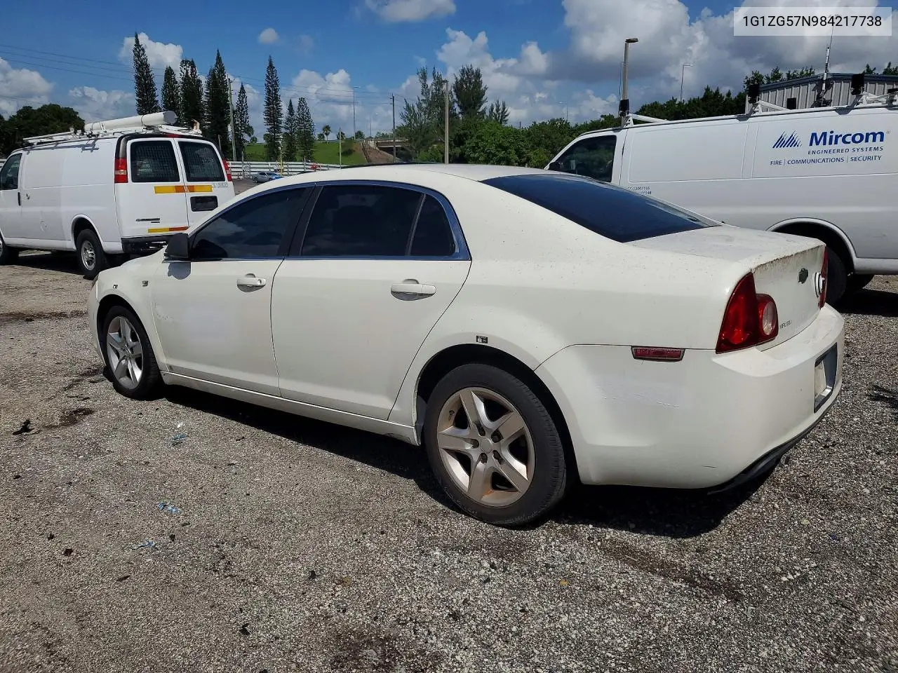 CHEVROLET MALIBU 2008, VIN 1G1ZG57N984217738