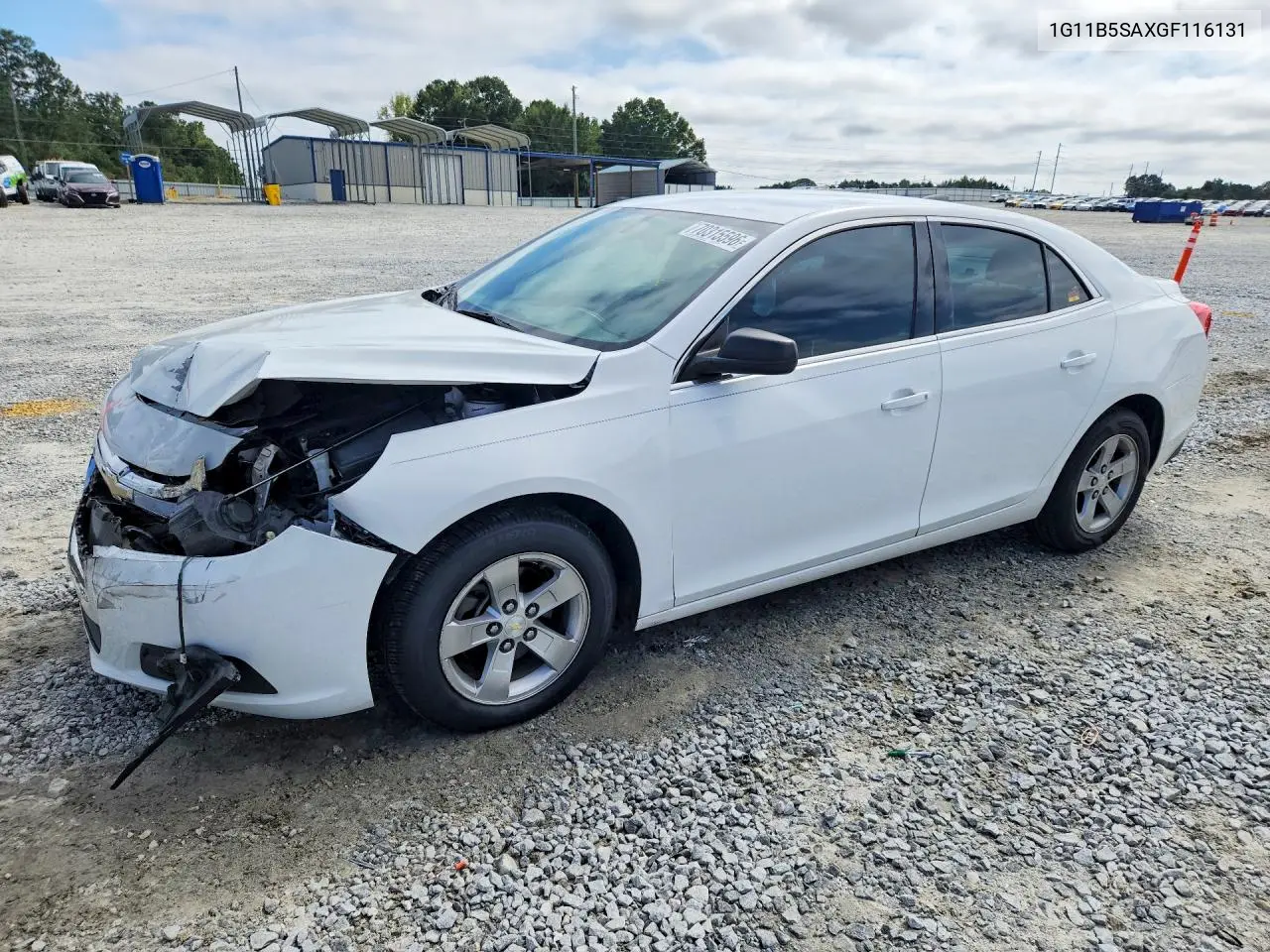 CHEVROLET MALIBU 2016, VIN 1G11B5SAXGF116131