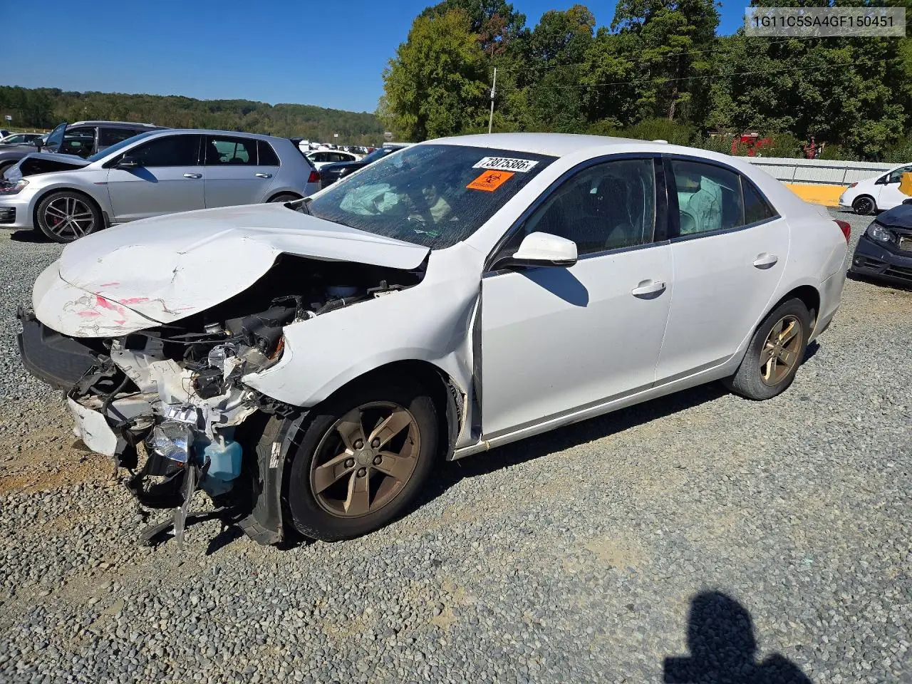 CHEVROLET MALIBU 2016, VIN 1G11C5SA4GF150451