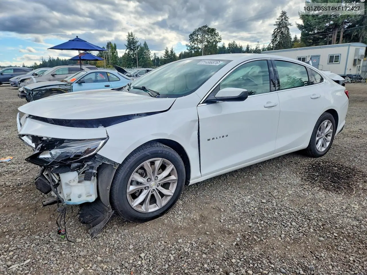 CHEVROLET MALIBU 2019, VIN 1G1ZD5ST4KF172427