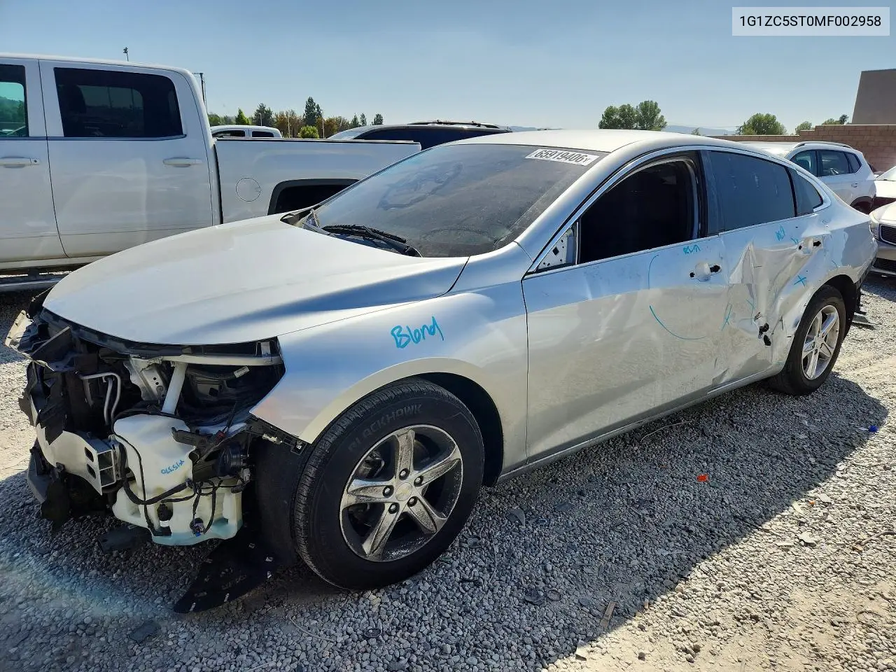 CHEVROLET MALIBU 2021, VIN 1G1ZC5ST0MF002958