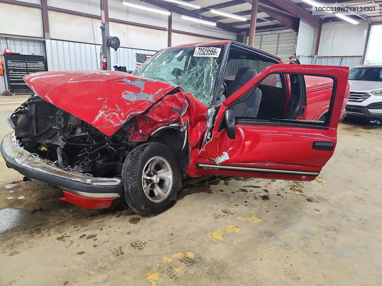 CHEVROLET S-10 PICKUP 2000, VIN 1GCCS19W2Y8134901