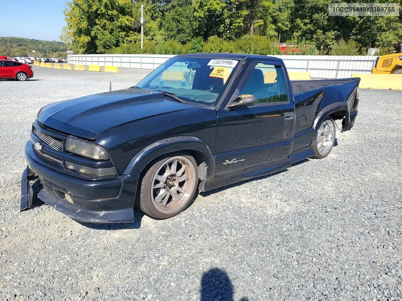 CHEVROLET S-10 PICKUP 2000, VIN 1GCCS1449Y8189755
