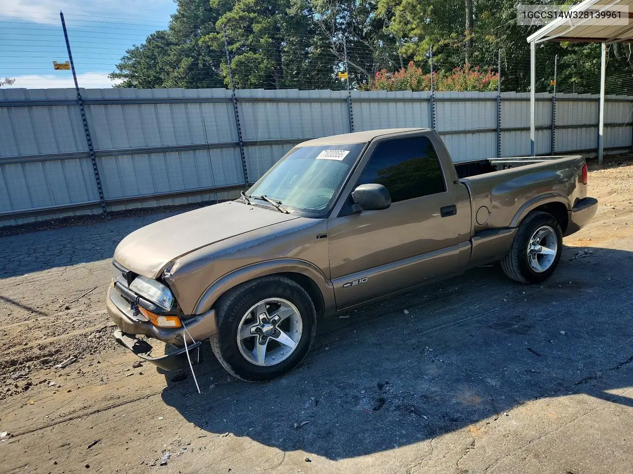 CHEVROLET S-10 PICKUP 2002, VIN 1GCCS14W328139961