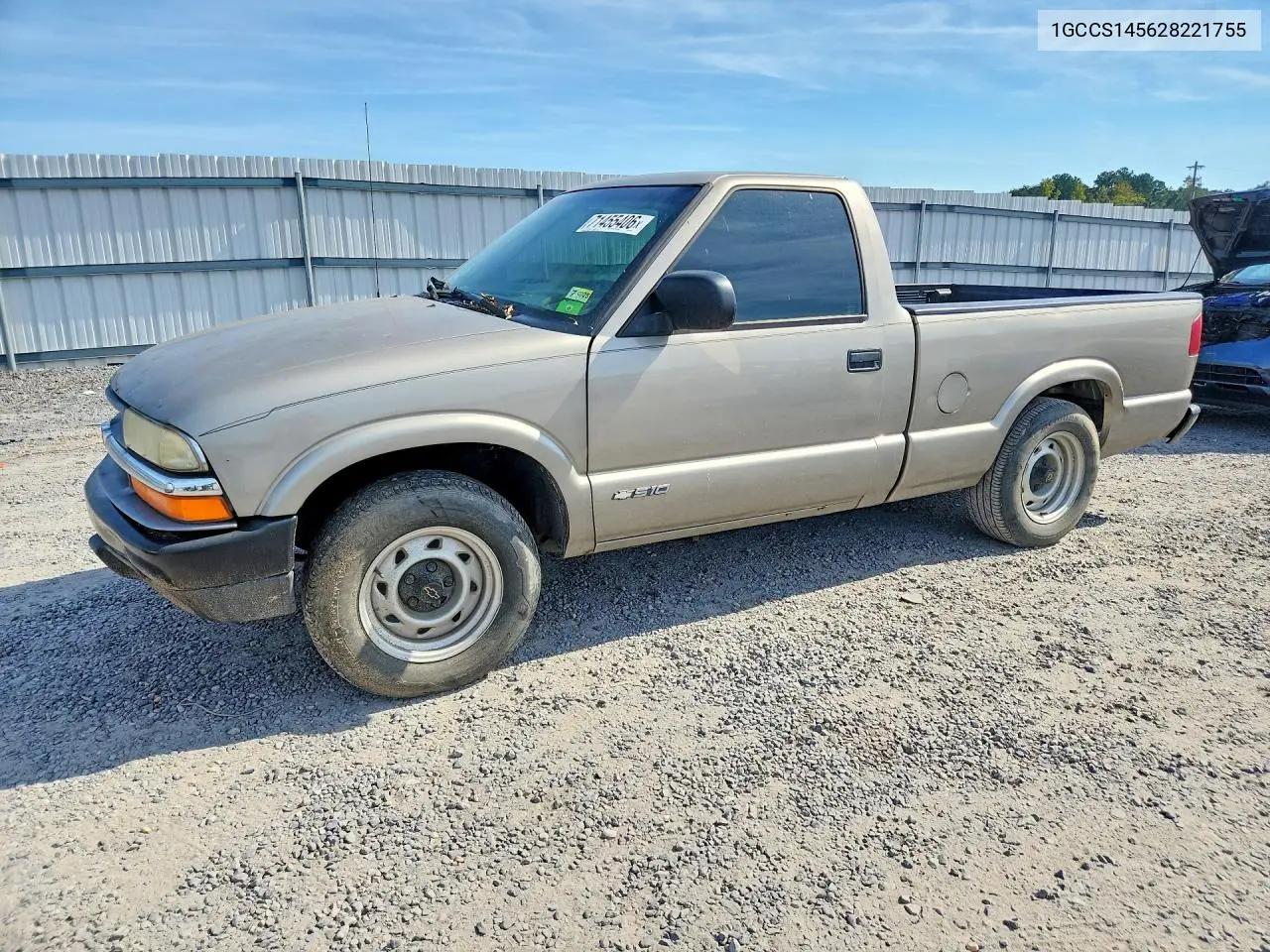 CHEVROLET S-10 PICKUP 2002, VIN 1GCCS145628221755