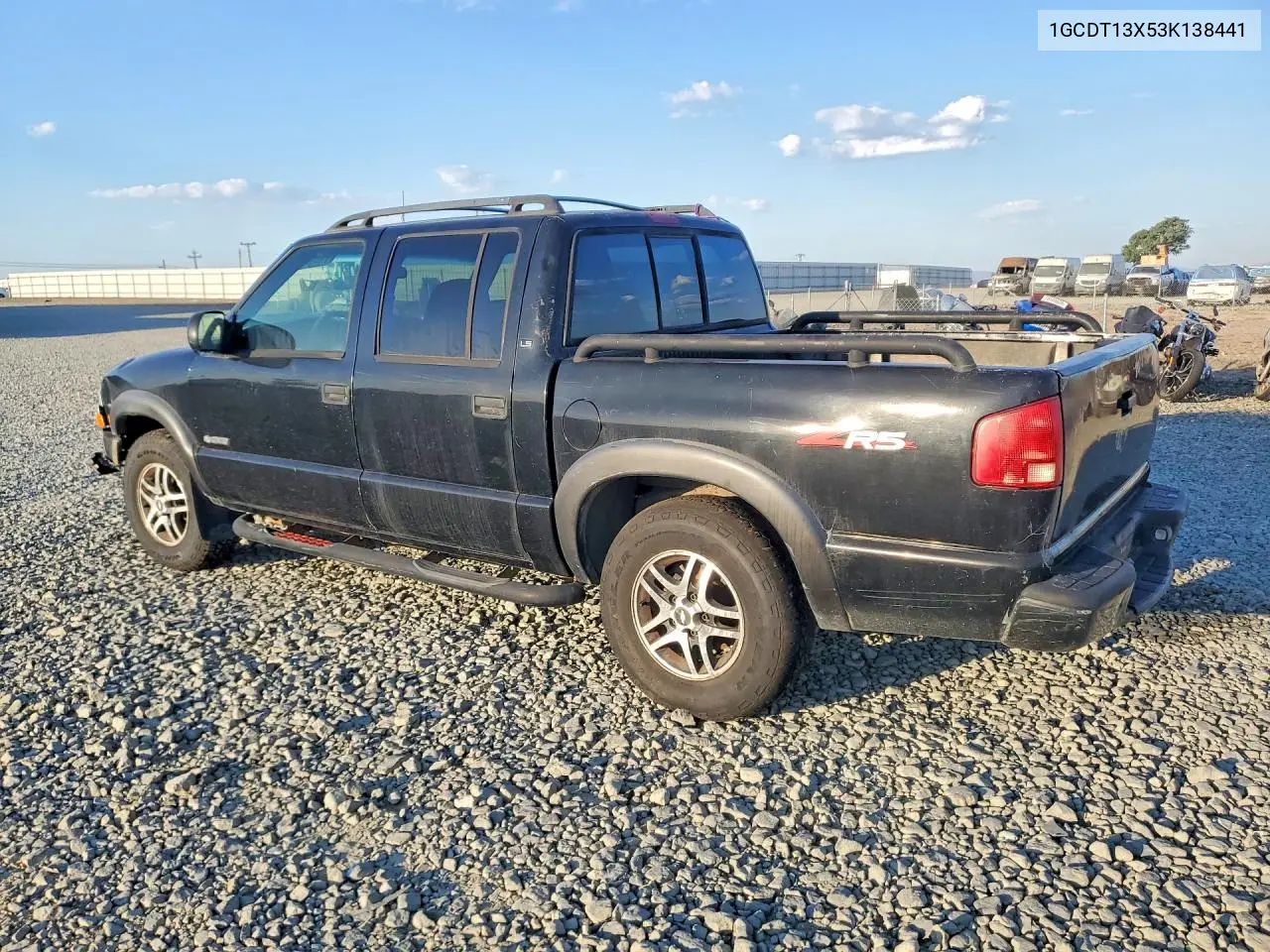 2003 CHEVROLET S-10 PICKUP VIN 1GCDT13X53K138441 — фото 2
