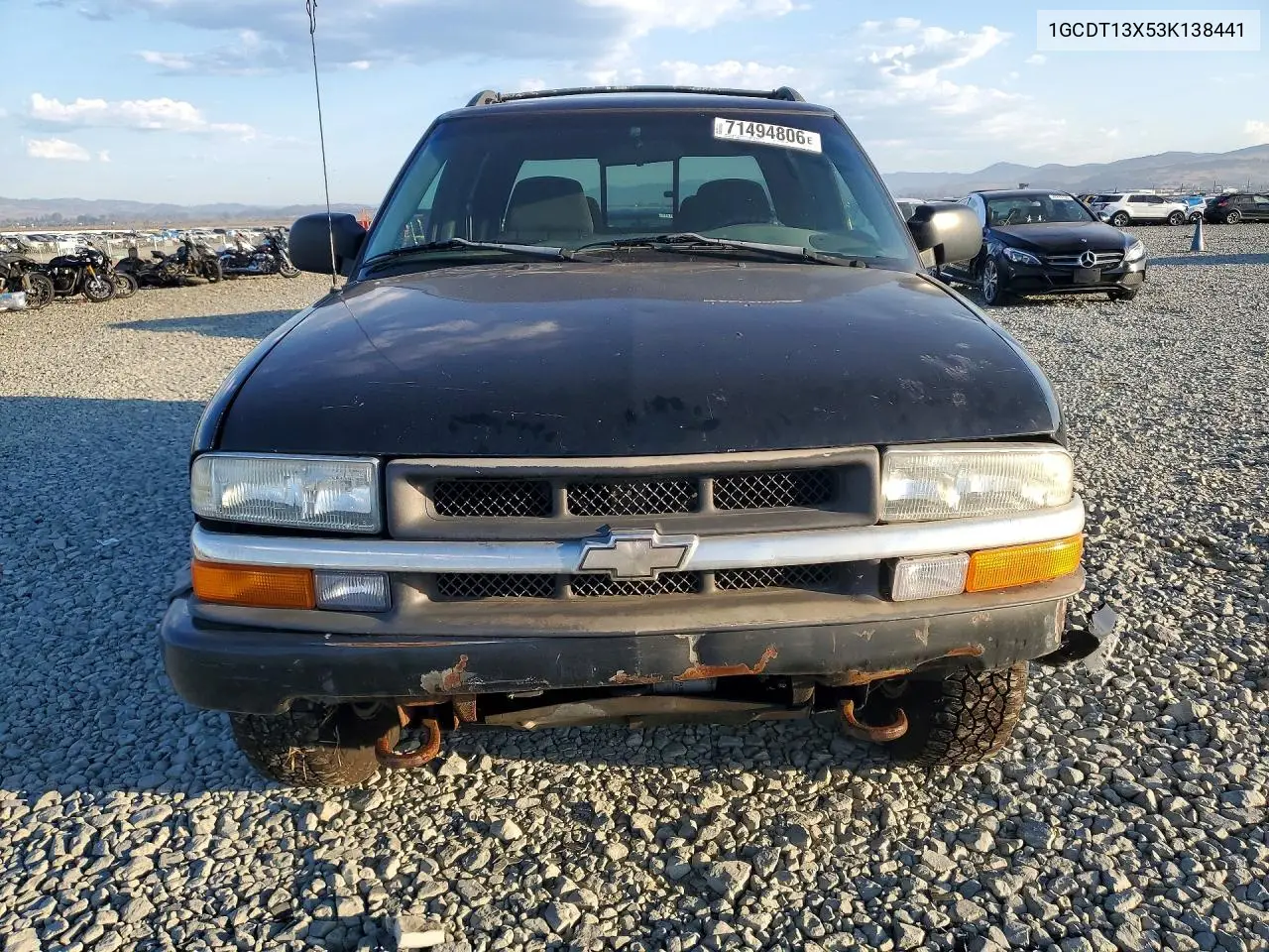 2003 CHEVROLET S-10 PICKUP VIN 1GCDT13X53K138441 — фото 5