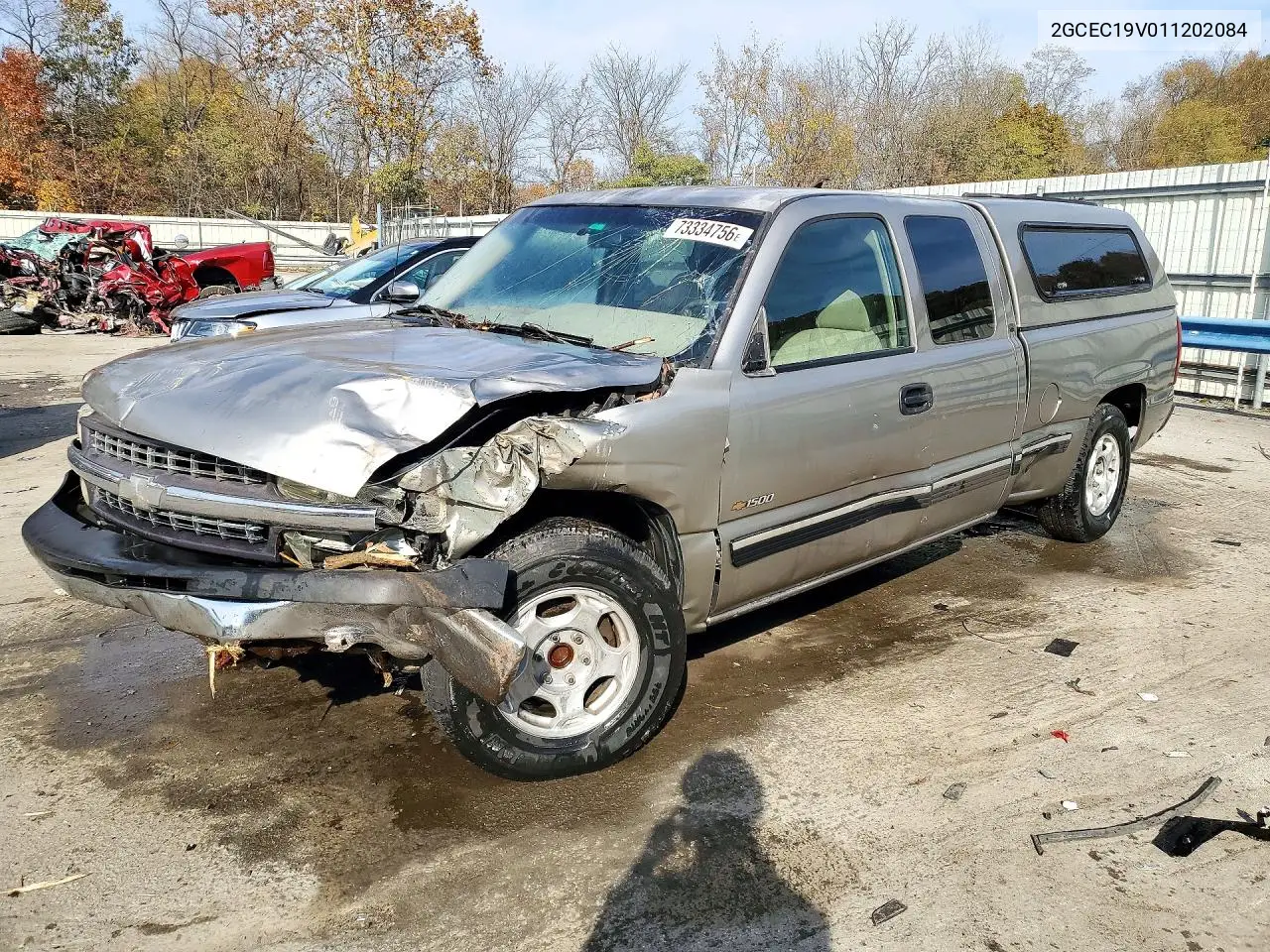 CHEVROLET SILVERADO 2001, VIN 2GCEC19V011202084