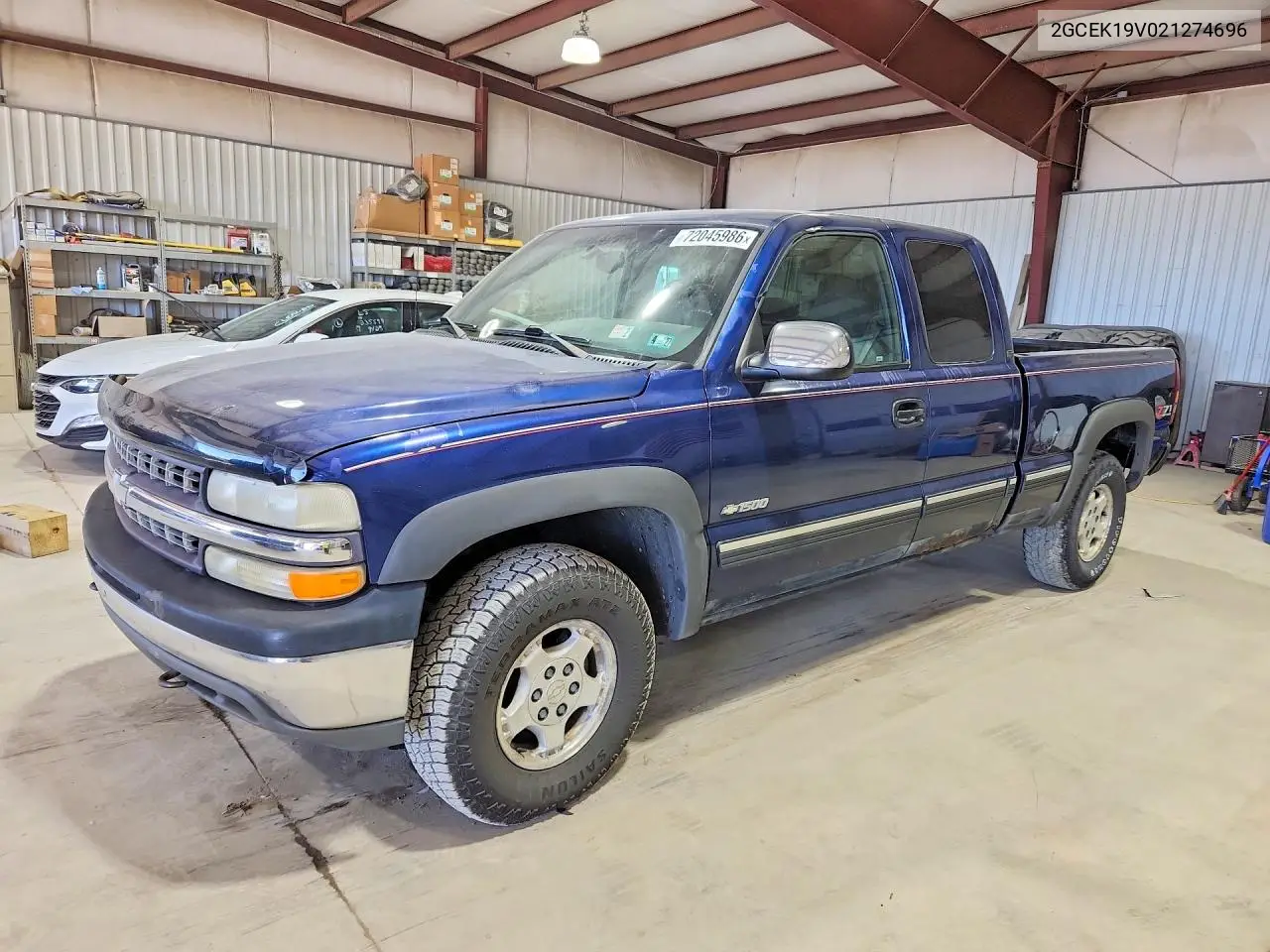 CHEVROLET SILVERADO 2002, VIN 2GCEK19V021274696