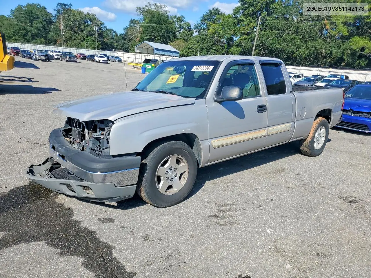 CHEVROLET SILVERADO 2005, VIN 2GCEC19V851142173